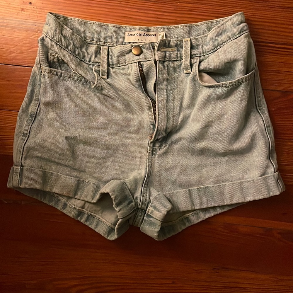 American Apparel High Rise Denim Shorts